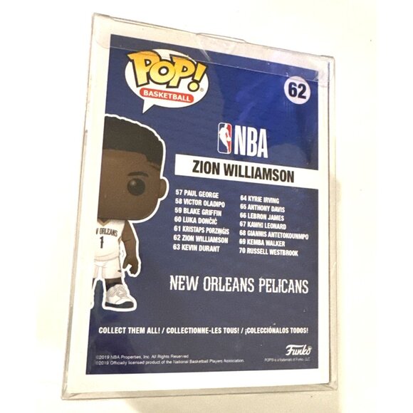 NEW!!! Funko Pop! NBA #1 Zion Williamson New Orleans Pelicans (62) - Picture 7 of 8